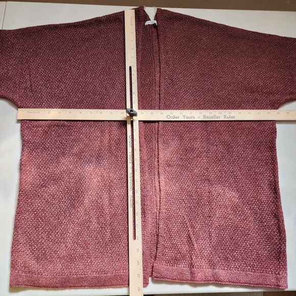 Pink Clover Sweater Womens XL Maroon Stitch Fix Cardigan Open Front Cuff Sleeves - Picture 7 of 9